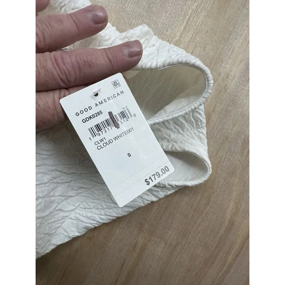 Good American Wide Scrunch Scoop Back Mini Dress Sz S Fitted Mini Sleeveless - Picture 4 of 8